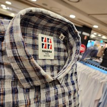 NC불광점 레노마 #백화점 이월# 고퀄리티 지짐이 원단 CP 혼방 서커 체크 슬림핏 긴팔셔츠 RMSNC1-250-GY-55