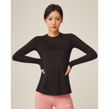 [21ALL] [NERDY FIT] 슬림 터치 롱 슬리브 티셔츠 블랙