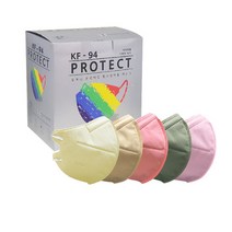오애니 프로텍트 새부리형 황사마스크(KF-94) 대형 컬러마스크 2박스(100매), 컬러(100매)