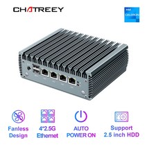 고사양 미니PC 풀세트 Chatreey 25G pfSense 방화벽 인텔 펜티엄 N4000 4 i225 Nics 부드러운 라우터 DDR4 팬리스 미니 PC OPNsense VPN, 12.No RAM No Storage - win10 v