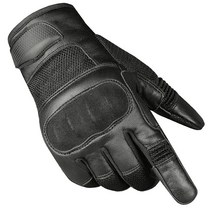 Jackets 4 Bikes 남성용 오토바이 택티컬 프리미엄 염소 가죽 및 에어메시 바이커 장갑, Touchscreen & Black_X-Large