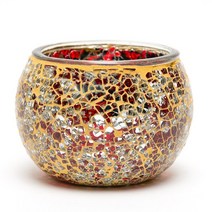 가온 크리스탈 모자이크 티라이트&보티브 홀더2, 레드+실버B