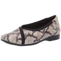 클락스 여성용 로퍼 라이트 스웨이드 [미국 직배송], 7.5 Wide, Natural Snake Leather