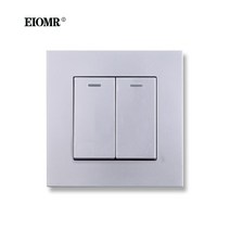 세라믹사이딩 메탈사이닝 아트월 EIOMR EU UK 표준 벽 조명 스위치 2 갱 1/2 웨이 베드 사이드 스위치 16A, 03 Silver (PC)_01 2Gang 1Way