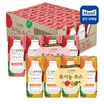 상하목장 유기농주스 125ml x 24팩 무료배송/사과오렌지케일/사과딸기케일, (사과오렌지케일12팩+사과딸기케일12팩), 1세트