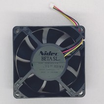 Ni12/7025 DC 12V 0.2A 3 라인 속도 컴퓨터 케이스 냉각 팬 니덱, 한개옵션0