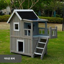 원목 2층 실외 길냥이 급식소 캣타워 야외 방수 고양이집, 타입C_885x485x850mm