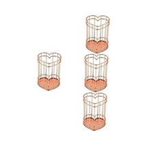 MAGICLULU 4pcs 아이언 하트 펜홀더 화장실 용기 베니티 액세서리 데스크 펜홀더 책상 액세서리 & 워크스페이스 오거나이저 금속 연필홀더 스테인리스 스틸 메탈