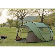 4-5인용 캠핑 텐트 가족여행 idoogen fast camp 원터치 caming tent pop up mega family tent 4-5 명, 1-초록