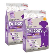 Dr.Doby 닥터도비 스킨앤코트 피부모질 전견용 사료 2kg x 2개
