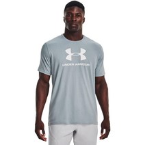 언더아머 Under Armour 남성용 스포츠스타일 로고 반팔 티셔츠 아카데미 블루 (408)/화이트 M 152914, Medium