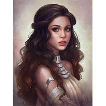 올레보 캔버스형보석십자수 Diy세트 라운드 비즈 핫 제품 여자 60 x 70 cm, 1세트, G1460.올레보 장발 미녀