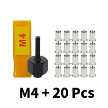 hifeson rivnut 도구 헤드 너트 수동 리베터 핸드 리벳 너트 도구 스테인레스 스틸 너트 m3 m4 m5 m6 m8 m10, m4 20pcs 스테인레스
