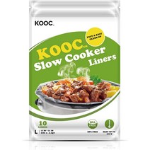 KOOC 일회용 슬로우 쿠커 라이너 및 요리 가방 1팩(10개) 대형 냄비 라이너 3.8L(4쿼트)에서 8.4L(8.5쿼, 한개옵션0