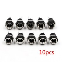 10pcs 3a 12v dc 전원 공급 장치 잭 소켓 암 패널 마운트 커넥터 5.5mm 2.1mm 플러그 어댑터 2 터미널 유형 5.52., 10개
