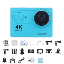 자전거블랙박스 4K/30fps 2.0 인치 170D HD 액션 카메라 수중 다이빙 수영 스포츠 기록 풍경, 04 파란