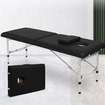 접이식 마사지침대 피부관리 베드, 철제다리 블랙 얼굴오픈