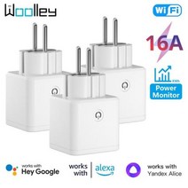 무선라우터 유심라우터 와이파이 WiFi 스마트 플러그 16A 전원 모니터링 EU 스마트 소켓 무선 콘센트 앱 타이밍 음성 제어 Alexa Google Home Alice, 없음, 3PCS