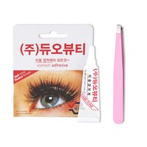 듀오뷰티 풀 속눈썹 접착제 글루 미용 트위저 족집게 세트, 검정(블랙)+족집게(bu_026)