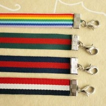 더패브릭 양면리본테이프10mm 컬러라인스트라이프 4color - 51490, 그린바탕+레드