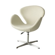 백조의자 스완체어 크리에이티브 디자인 싱글 소파, 흰색 캐시미어