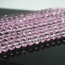 크리스탈 8mm 팔찌재료 론델컷 6X8 팔찌만들기 비즈공예 크리스탈 팔찌 큐빅 원석 공예, 베이비핑크