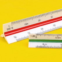 스케일자 삼각스케일자 제도용삼각자 건축, 30cm - 고배율