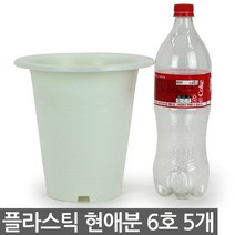 플라스틱 현애분 7호 블랙 5개 - 화분 베란다화분 꽃화분 대형화분 플라스틱화분 검정화분 블랙 화이트 흰색 파란화분, 06_한성_현애분 화이트(6호) X 5개