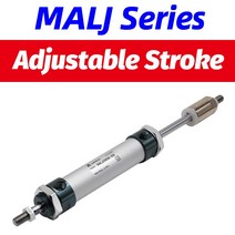 에어택 타입 조절식 스트로크 공기 공압 실린더 복동 MALJ20X50-25 MALJ25X75-50S MALJ32X100-50S MALJ32X150-50-S, MALJ16, 100-50S_MALJ16, 1개