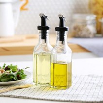 두바이_미니샵_시노글라스 그레이큐비 블랙오일병 150ml 2pcs세트 소 오일보관 유리 시럽 용기 소스 오일 간장 기름 드레싱++mingpin*, #합리적선택++