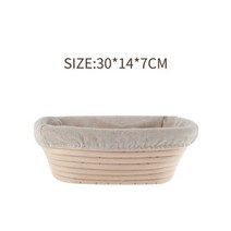빵 발효 바구니 타원형 다양한 크기의 인도네시아 라탄 짠 천 커버 2022, Oval-30-14cm