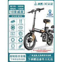 하이브리드자전거 출퇴근자전거 배달전기자전거 접이식 초경량 휴대용 리튬배터리 전기자전거, 알루미늄 합금  30A 150KM, 48V_20AH