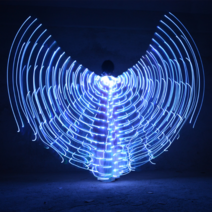 Belly Dance LED Wings Children Performance Fluorescent Butterfly Isis Wings Belly Dancing, Rainbow, L (Adult 150-175cm)