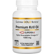 California Gold Nutrition 캘리포니아 골드 프리미엄 크릴 오일 슈퍼바2 1000mg 60개입 크릴오일, 기본