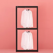 슈랙엣홈 무볼트 조립식 철제 시스템행거 1800 2단 3단 행거, 시스템행거 1800 3단 행거봉2개/800x400(WxD)블랙