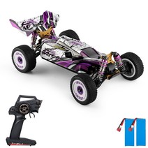 GoolRC Wltoys 124019 2.4GHz 시속 60km 사 륜구동 알루미늄 합금 섀시 아연 기어 고속 차량, 배터리 2개