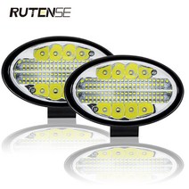 144W LED 타원형 작업 라이트 바 12V 24V 트랙터 오프로드 슈퍼 브라이트 화이트 앰버 운전 램프 스포트라이트 지프 ATV 오토바이, white-yellow 1PCS, 01 white-yellow 1PCS