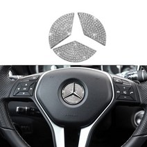 벤츠마크 메르세데스 벤츠 블링 핸들 엠블럼 로고 스티커 W205 C117 C E S 클래스 AMG 데칼 액세서리, 02 은