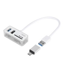USB3.0 허브 2포트 카드리더기 C타입젠더포함 512GB SD TF카드지원 윈도우 맥
