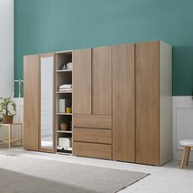 동서가구 이즈 클래스 2800 옷장 세트 전신거울 DF923163, 오크