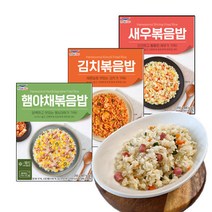 한우물 볶음밥 베스트 3종 (냉동) 김치 4개   햄야채 3개   새우 3개 총 10봉 2500g 세트 구성