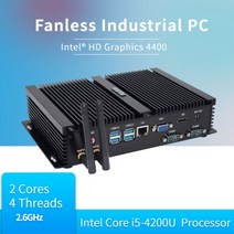 [해외] 팬리스 산업용 미니 PC I5 72U I3 55U I3 71U 미니 컴퓨터 2 RS232 COM VGA HD, 16GB RAM 256GB SSD i3 7100U