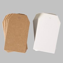 [펠트친구] 종이 라벨택(네임택)-육각(100장) [3329], 4*7육각크라프트