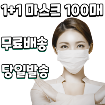 1+1 햇빛차단 세이프 일회용 덴탈 마스크 싸게 파는곳, 성인용 화이트 2박스(50매+50매)