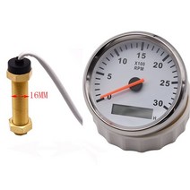 가솔린 디젤 엔진 용 타코 센서 M16 장착 85MM 게이지 타코미터 3KRPM 아워 미터 레드 백라이트 포함, WS M16 sensor, One Size
