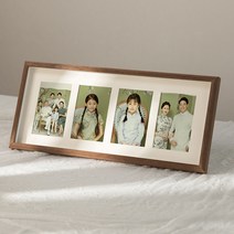 증명사진액자 여권사진액자 아기성장액자 나무액자 6홀 10홀 20홀, 진한나무 세로 4홀(6인치사진 10x15cm)