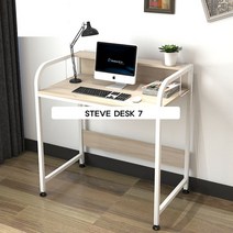 스티브데스크7 학생 컴퓨터 일자 선반형 책상, 7탄밀크