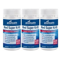 Good Health 굿헬스 Red super krill Oil 뉴질랜드 레드 슈퍼 크릴오일 1000mg 60캡슐Good 60캡슐 3팩, 1개, 1