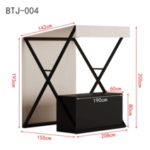 플리마켓 가판대, 테이블길이200블랙거치대+화이트덮개+블랙캐리어