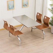 일체형 테이블 의자 구내식당 급식실 식탁 패키지 회사 휴게실 업소용가구, 4인용 굽은등+스테인레스